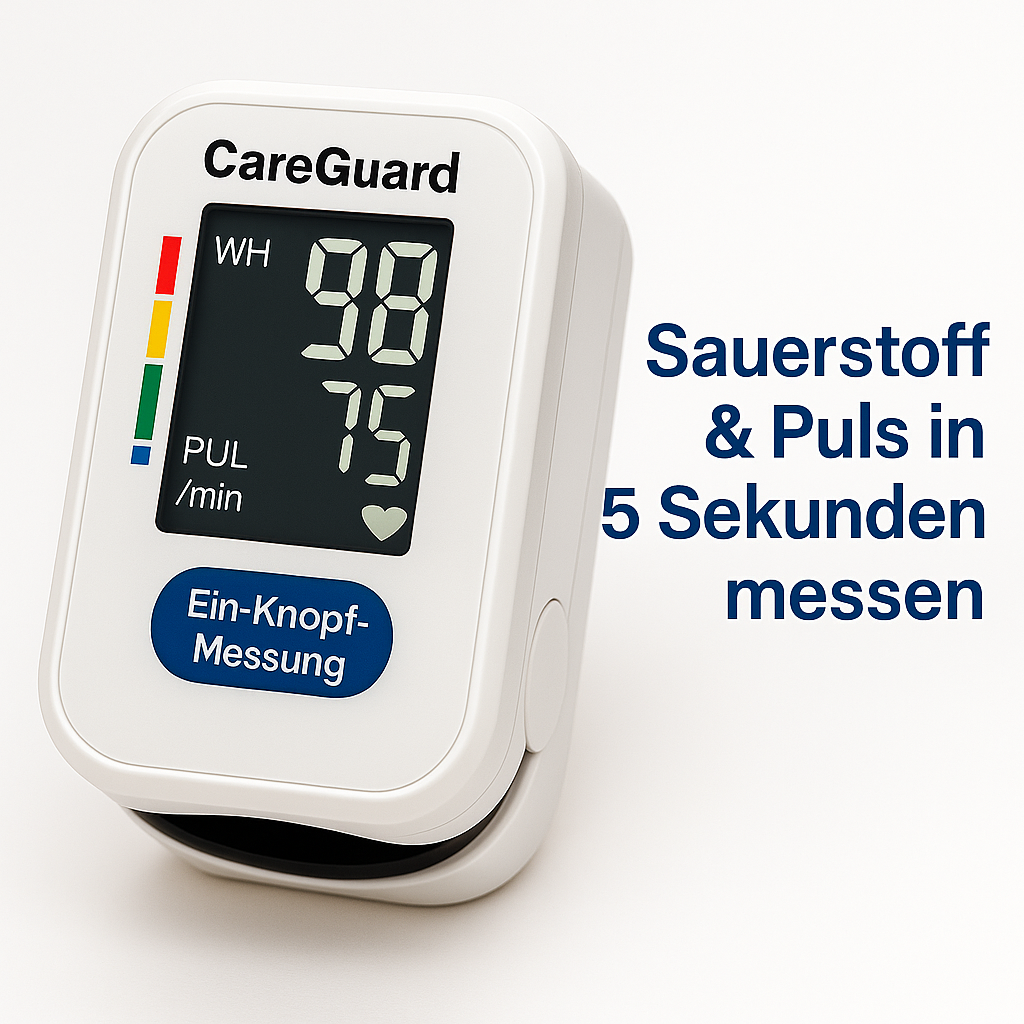 CareGuard OxiSense – Sauerstoff & Puls in 5 Sekunden messen
